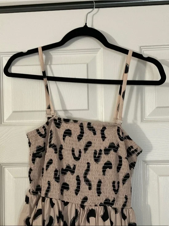 a new day Beige-Pink Dress with Black Print - Picture 3 of 5